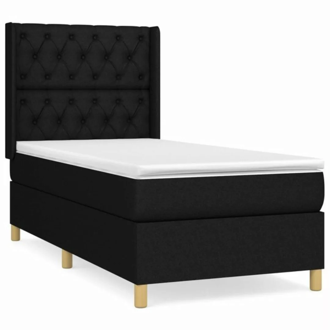 furnicato Bett Boxspringbett mit Matratze Schwarz 80x200 cm Stoff günstig online kaufen