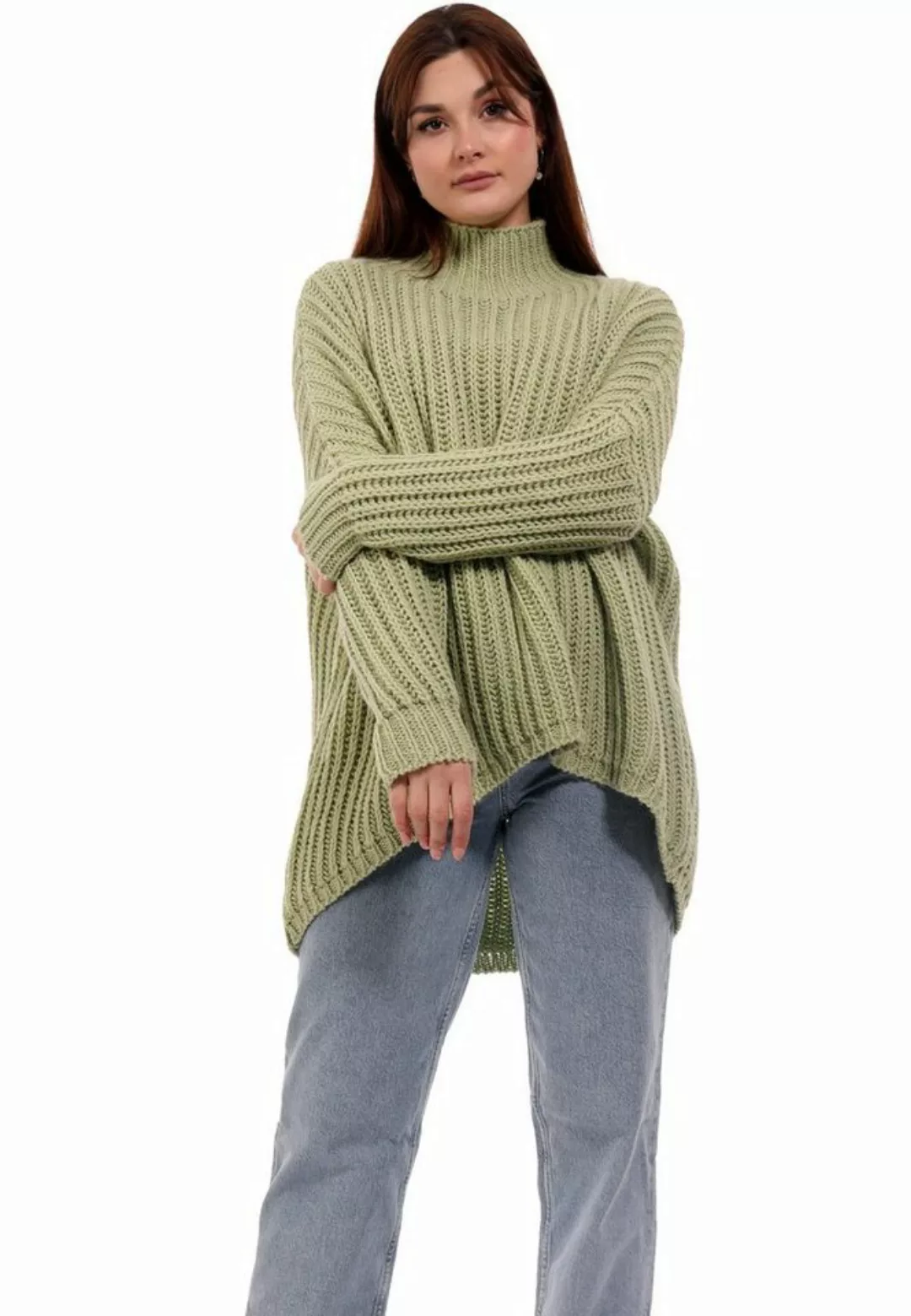 YC Fashion & Style Longpullover Oversized Pullover Grobstrick Vokuhila Swea günstig online kaufen