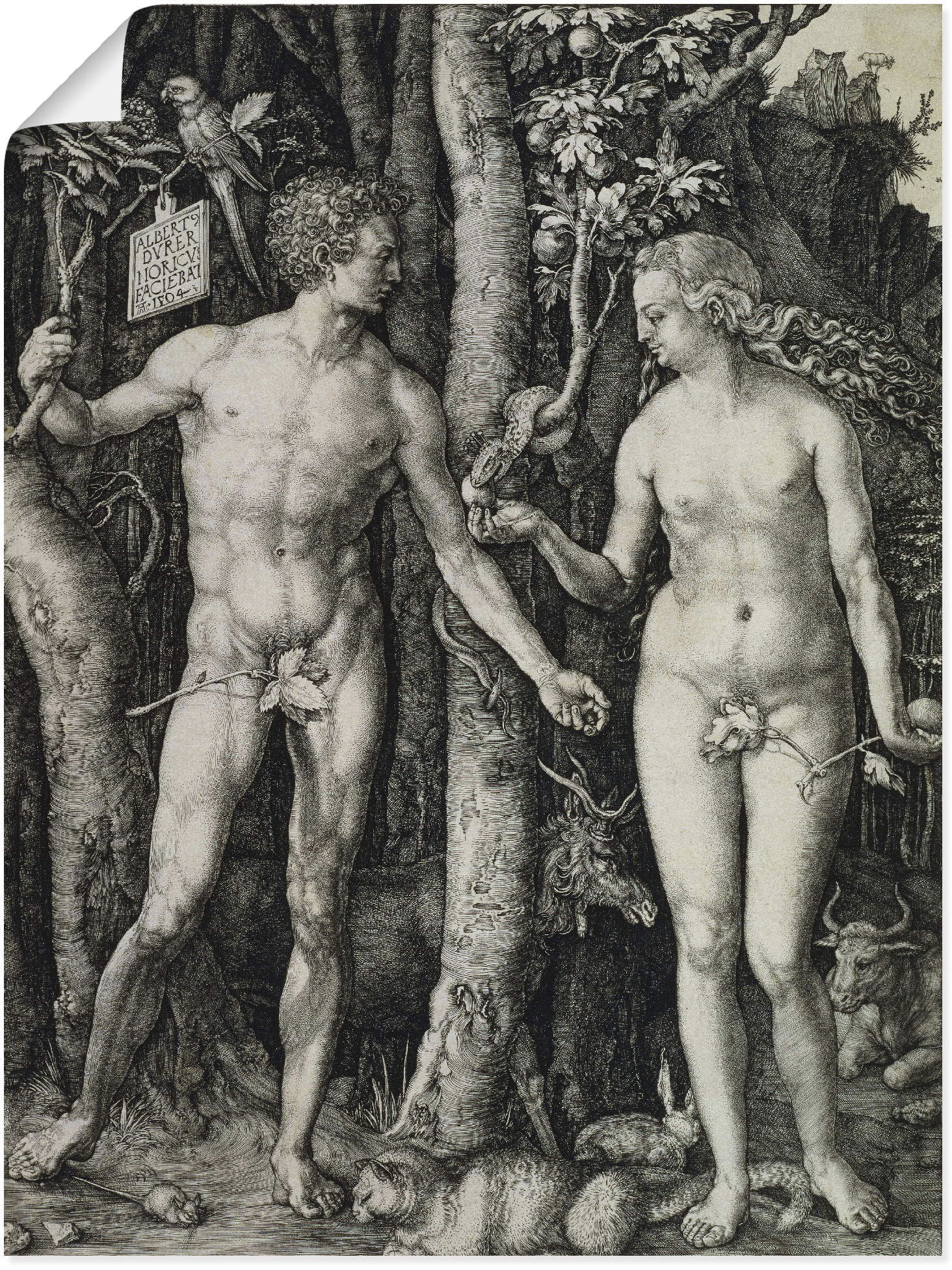 Artland Wandbild "Adam und Eva. 1504", Religion, (1 St.), als Leinwandbild, günstig online kaufen