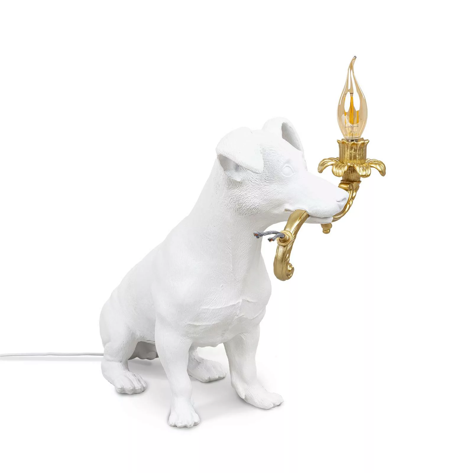 Tischleuchte Rio Lamp plastikmaterial weiß gold / Kunstharz - Seletti - Gol günstig online kaufen
