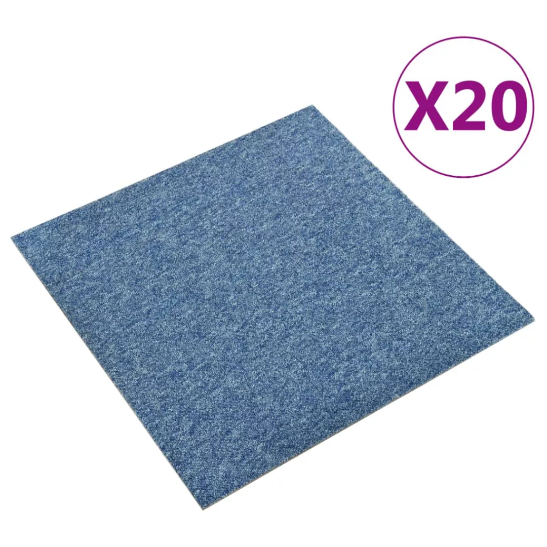 Teppichfliesen 20 Stk. 5 M² 50x50 Cm Blau günstig online kaufen