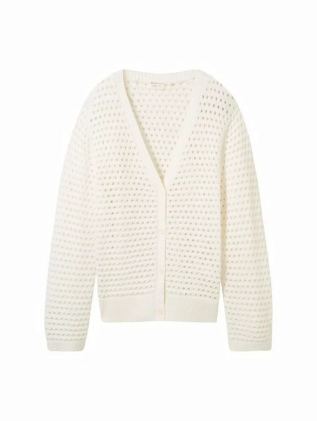 TOM TAILOR Denim Strickjacke v-neck cardigan, off white günstig online kaufen