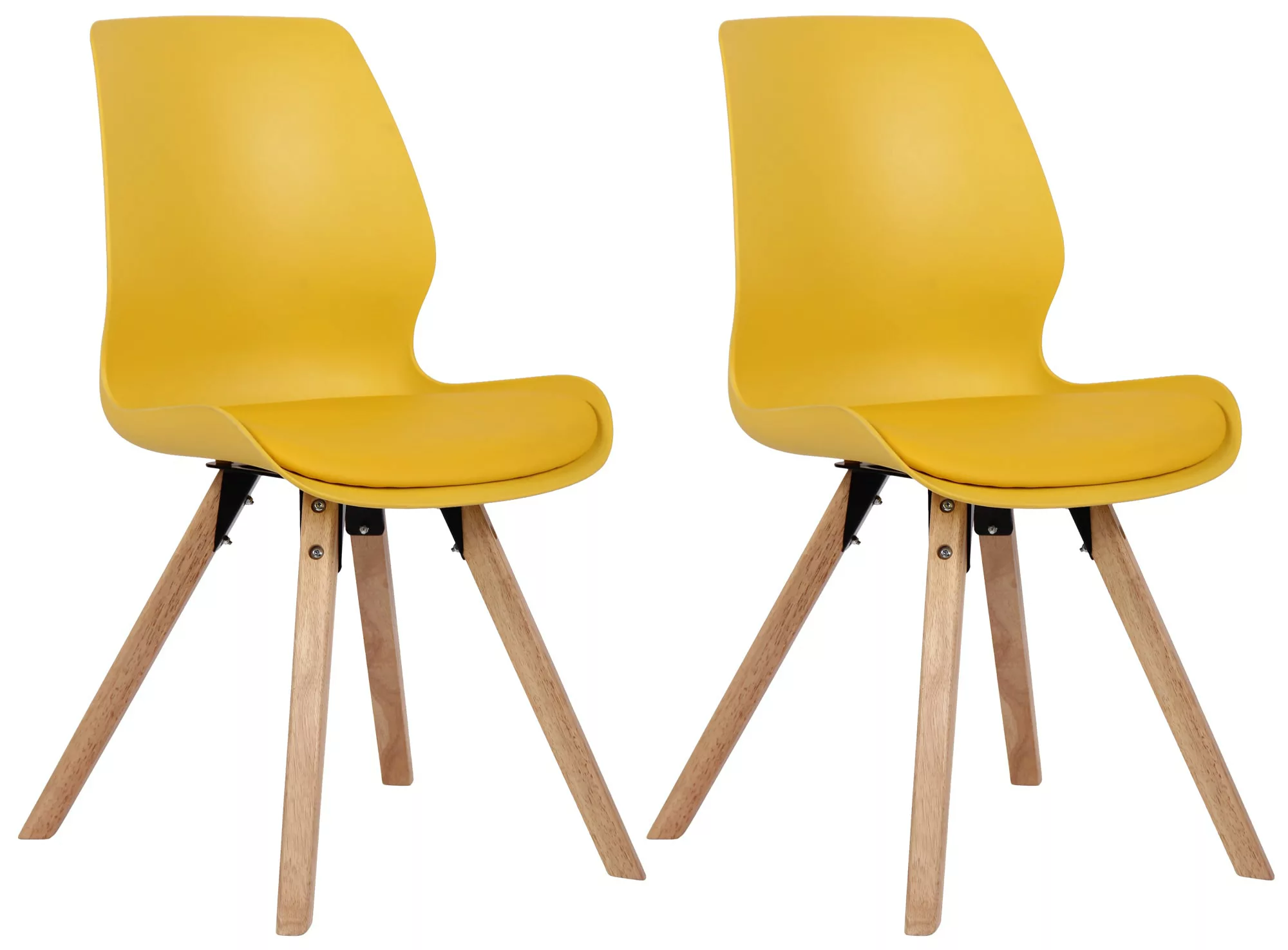 2er Set Stuhl Luna Kunststoff Gelb günstig online kaufen