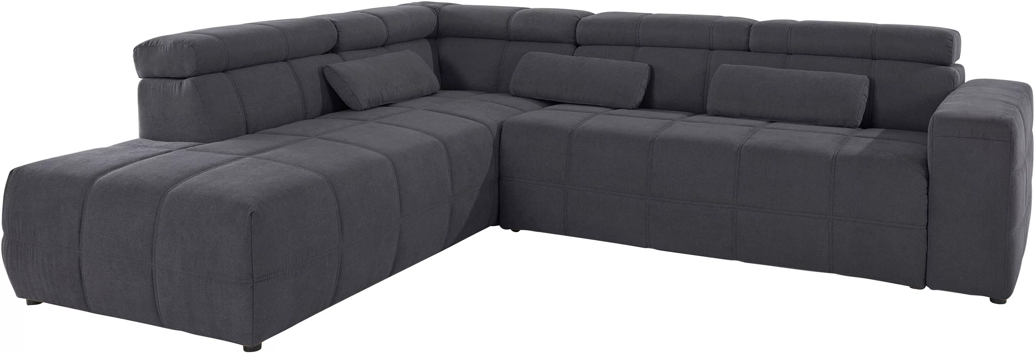 DOMO collection Ecksofa "Brandon L-Form, auch in Leder", inklusive Kopfteil günstig online kaufen