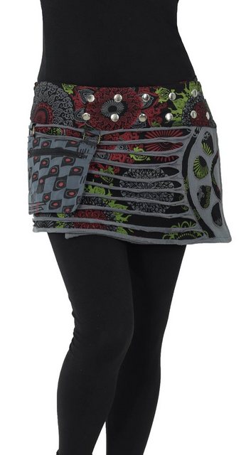 PUREWONDER Wickelrock Damen Rock mit Patchwork sk24 Baumwolle Einheitsgröße günstig online kaufen