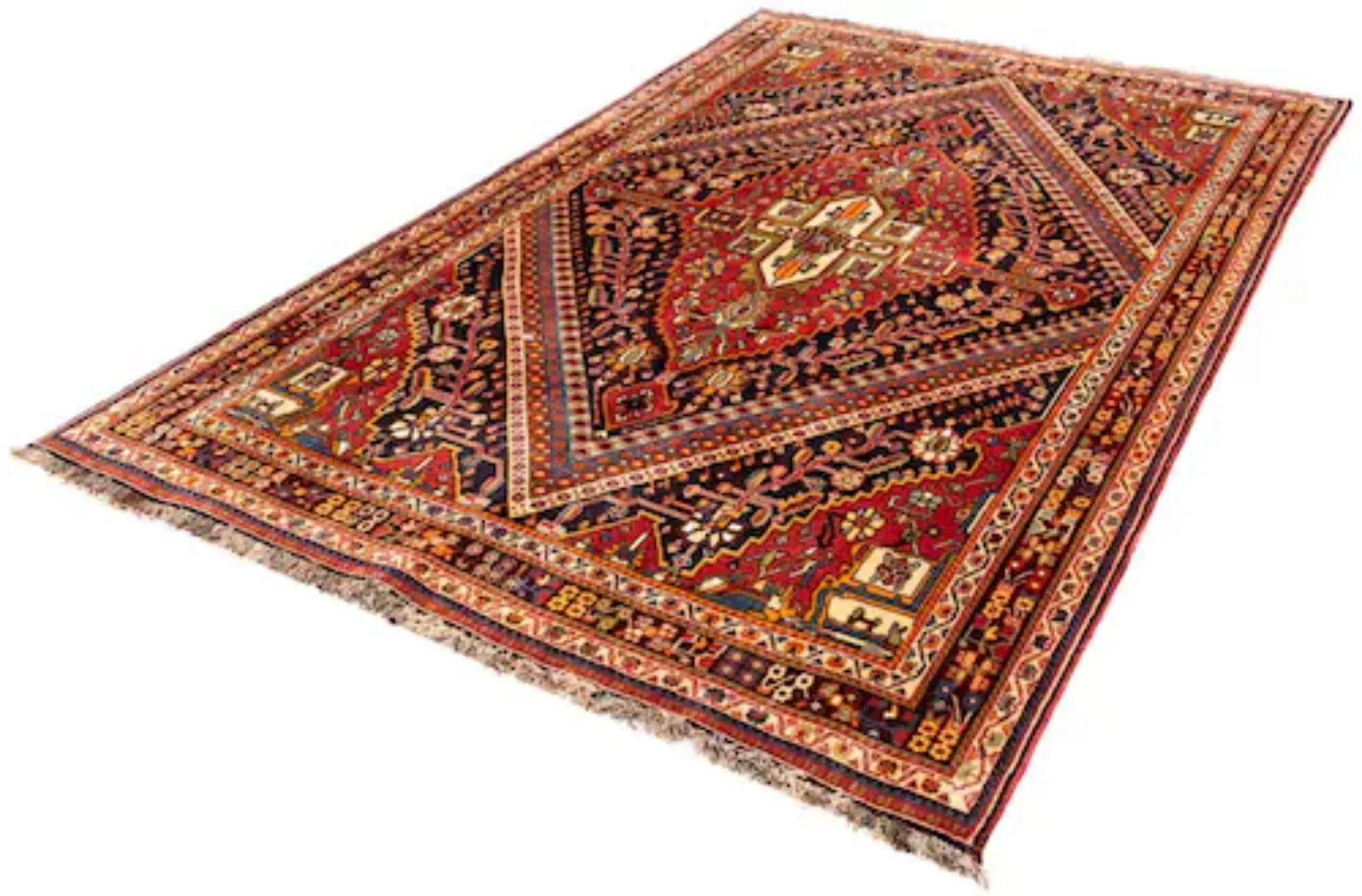 morgenland Wollteppich »Shiraz Medaillon 260 x 165 cm«, rechteckig, 1 mm Hö günstig online kaufen