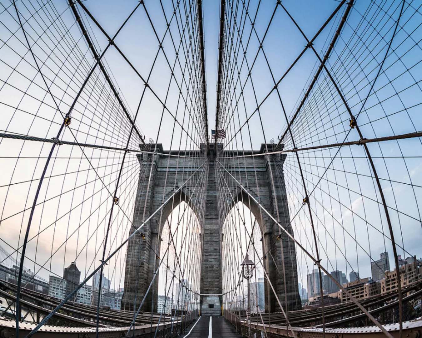 Fototapete "Brooklyn Bridge" 4,00x2,50 m / Glattvlies Perlmutt günstig online kaufen