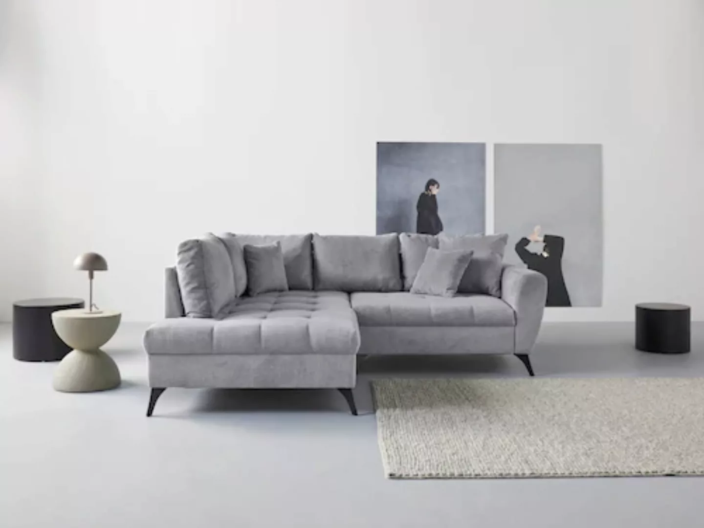 INOSIGN Ecksofa »Lörby L-Form«, auch mit Aqua clean-Bezug, feine Steppung i günstig online kaufen