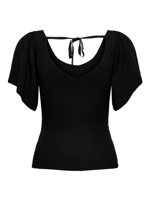 ONLY T-Shirt Geripptes T-Shirt Kurzarm V-Neck Top mit weiten Ärmeln ONLLEEL günstig online kaufen