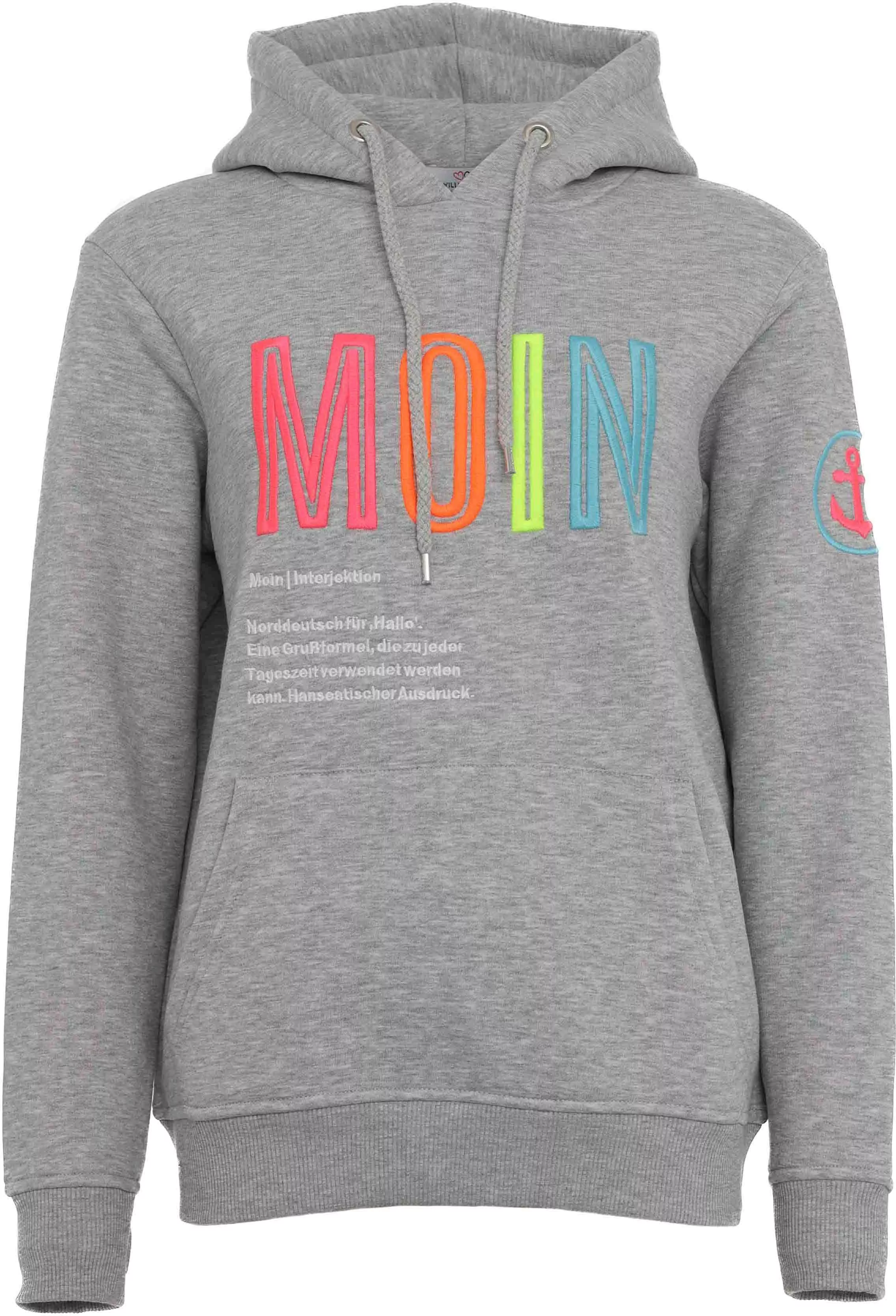 Zwillingsherz Sweatshirt mit Kapuze, Frontprint, Neondetail günstig online kaufen