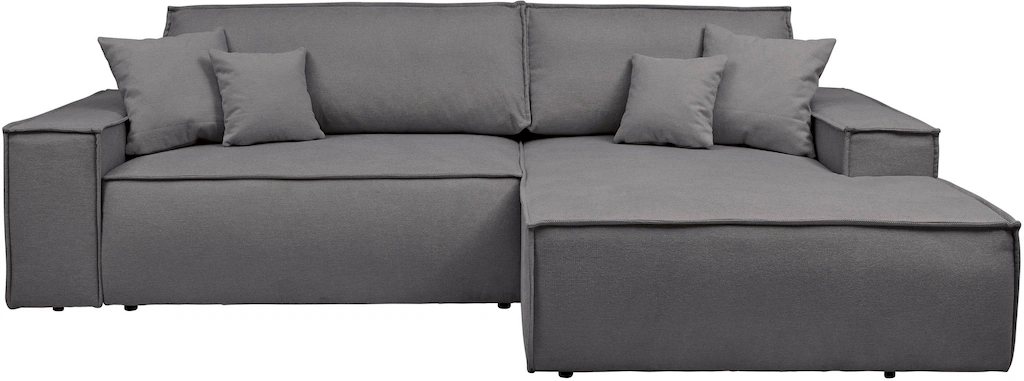 andas Ecksofa "Finnley Schlafsofa 267 cm in Bouclé u. Struktur fein, L-Form günstig online kaufen