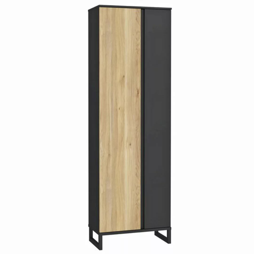 expendio Garderobenschrank Quinto 2 Mauvella Oak/ Schwarz, 65x202x34 cm günstig online kaufen