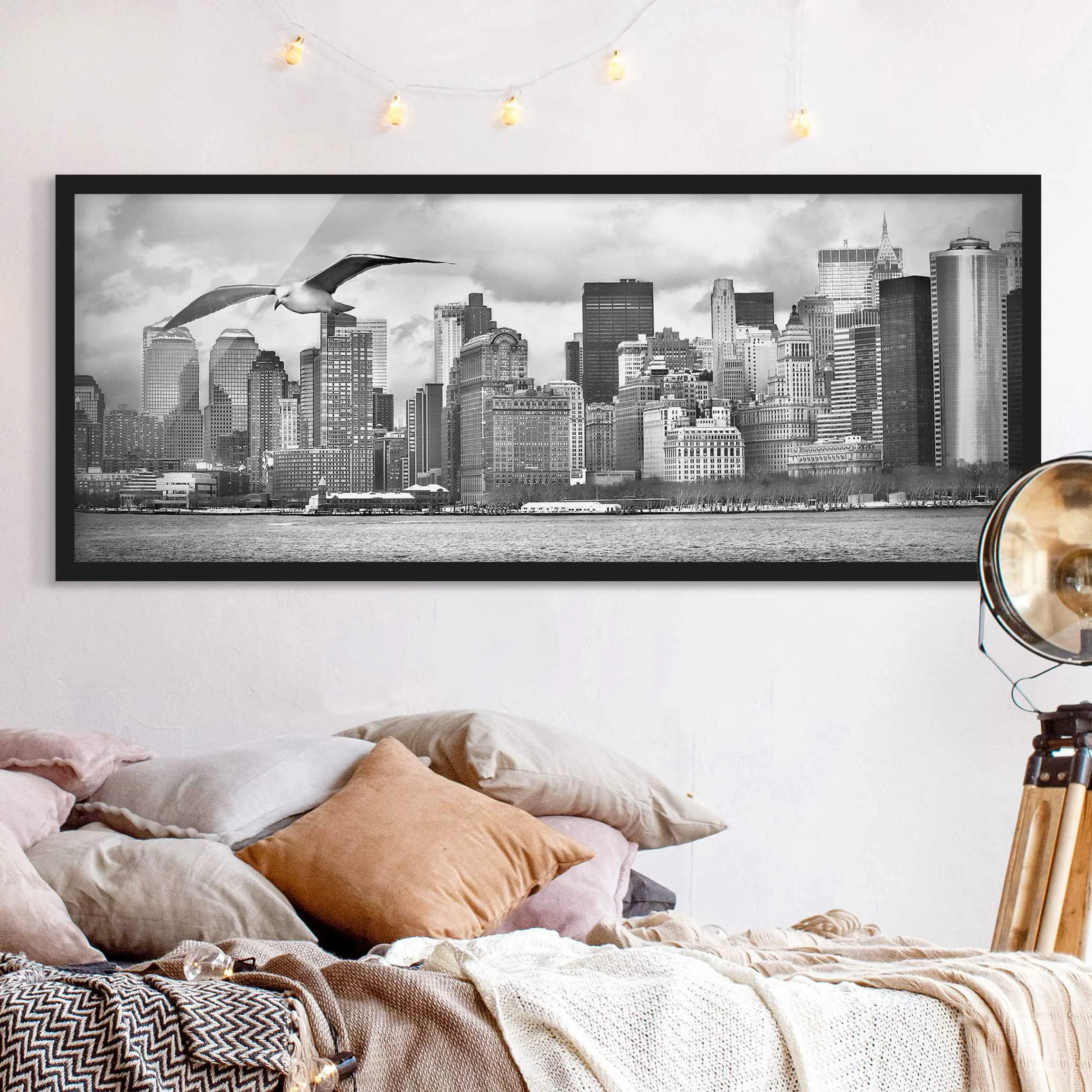 Bild mit Rahmen Architektur & Skyline - Panorama No.YK1 New York II günstig online kaufen