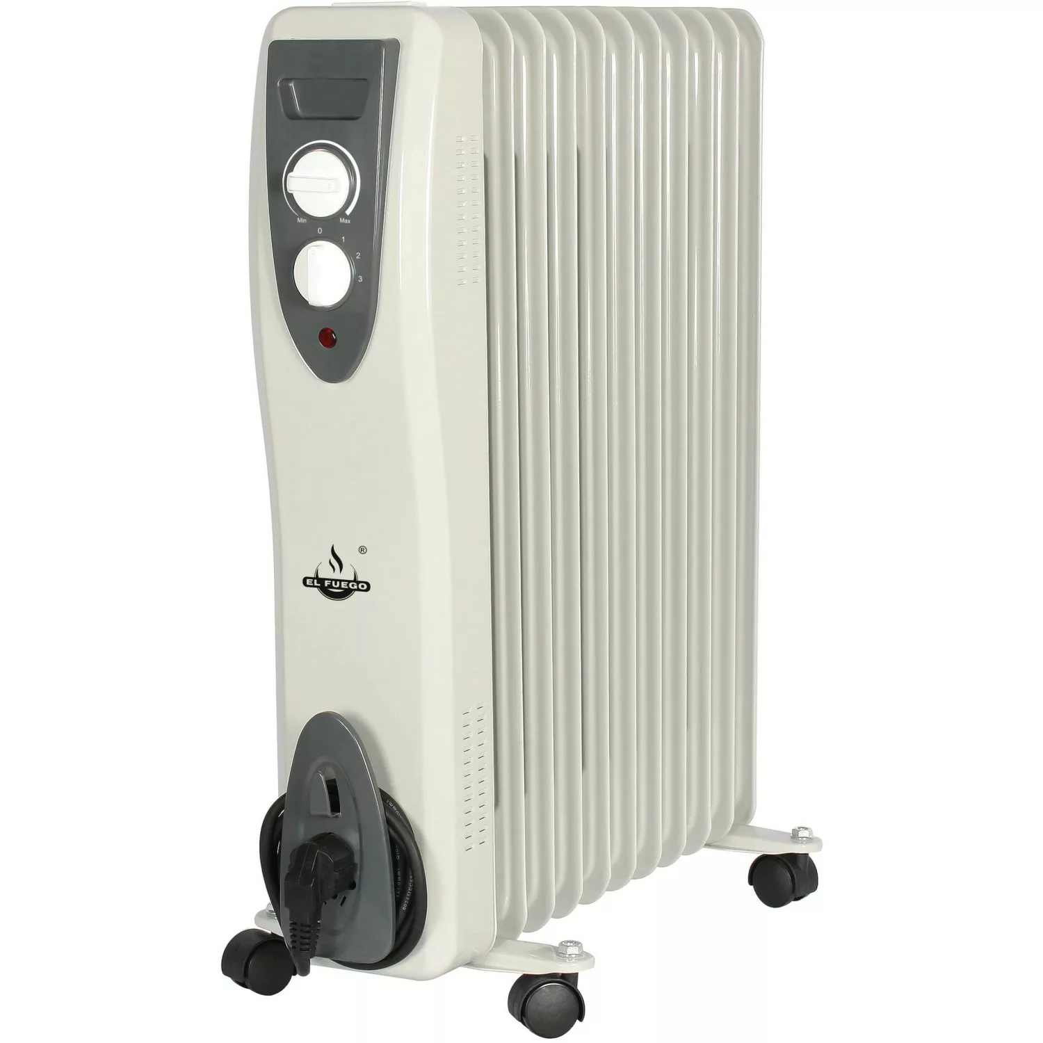El Fuego Mobiler Elektro-Ölradiator 11 Rippen Weiß günstig online kaufen