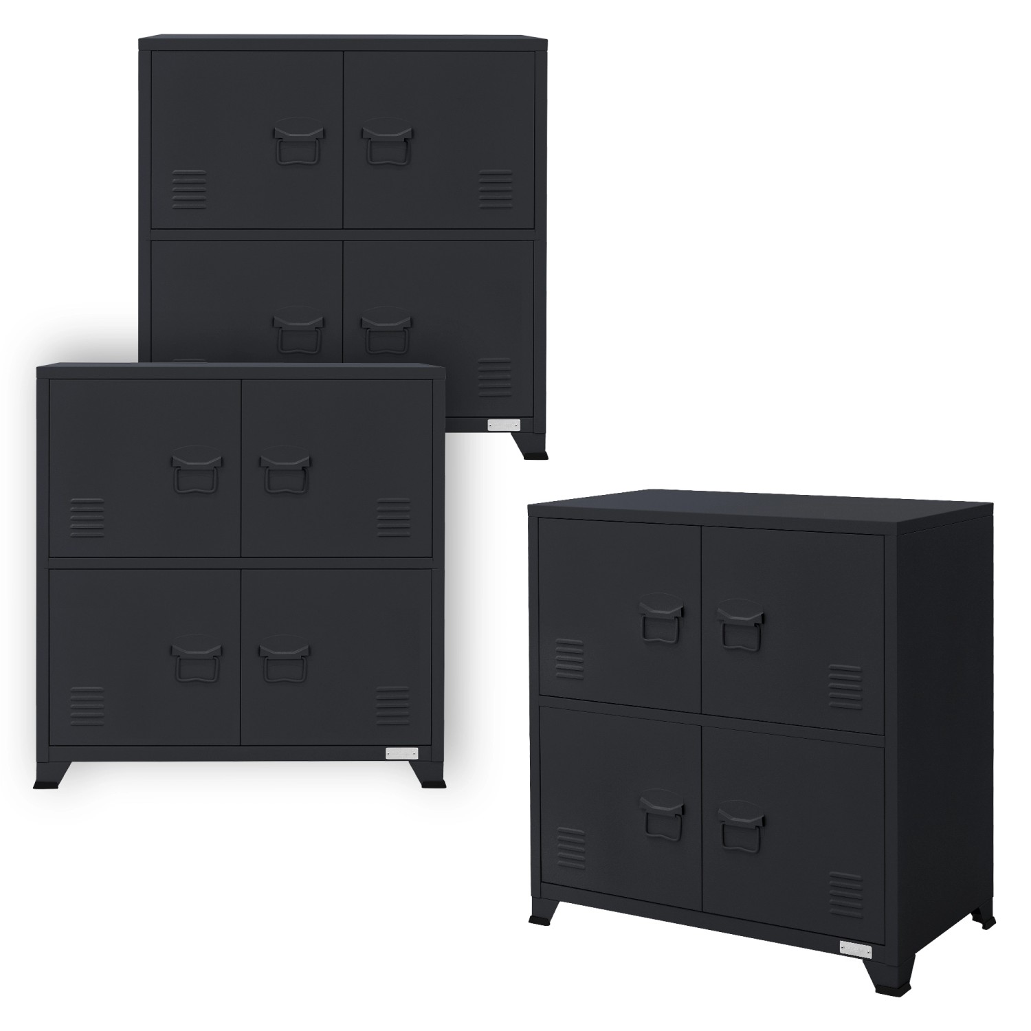 ML-Design 3Er Aktenschrank 75x40x80,5cm Anthrazit Stahl Freistehender günstig online kaufen