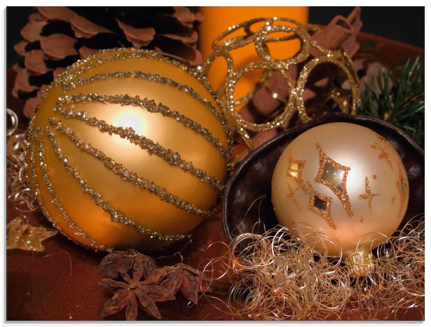Artland Glasbild "Weihnachtsgesteck", Weihnachten, (1 St.) günstig online kaufen