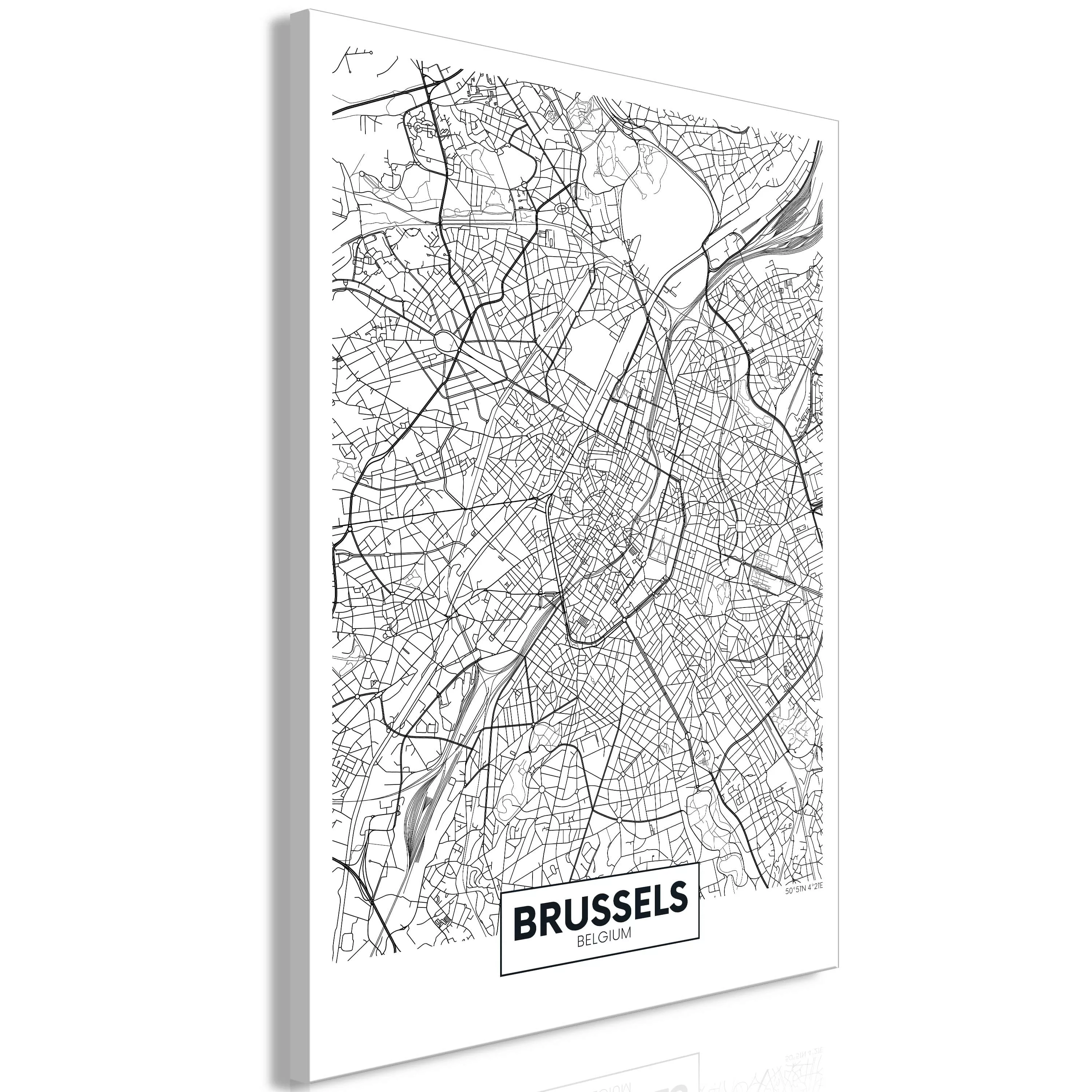 Wandbild - Map of Brussels (1 Part) Vertical günstig online kaufen