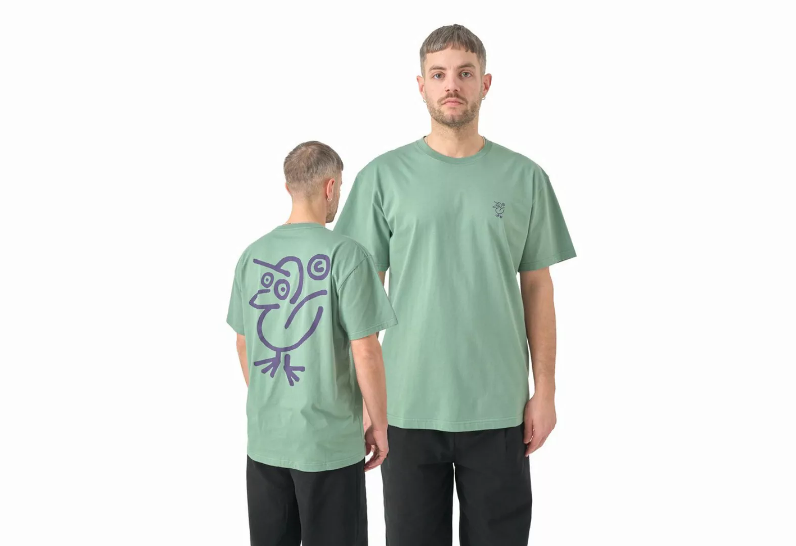 Cleptomanicx T-Shirt Sketch Gull - comfrey green günstig online kaufen