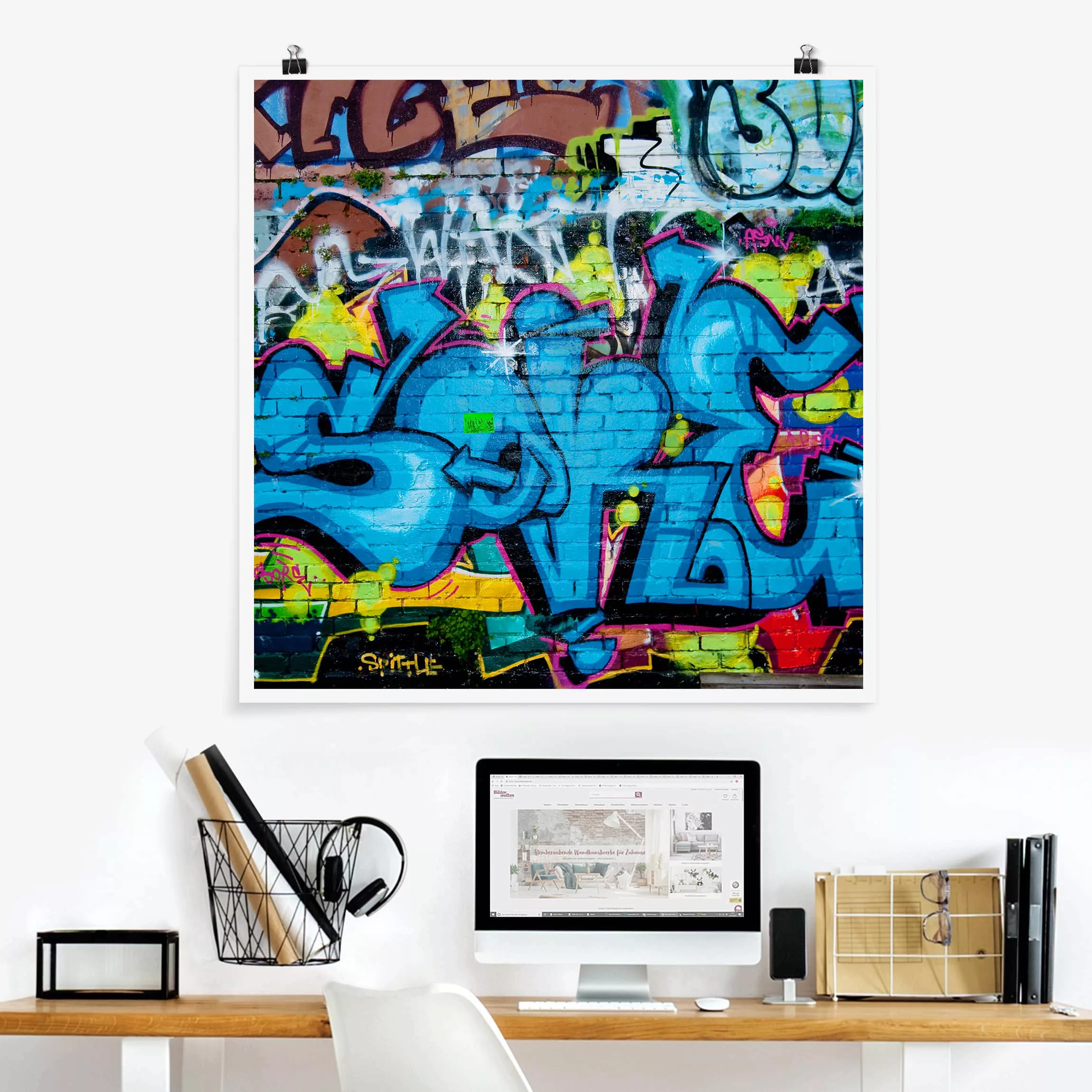 Poster Kinderzimmer - Quadrat Colours of Graffiti günstig online kaufen