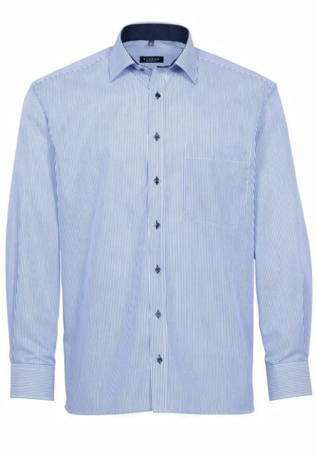 Eterna Klassische Bluse ETERNA COMFORT FIT Langarm Hemd blau-weiß gestreift günstig online kaufen