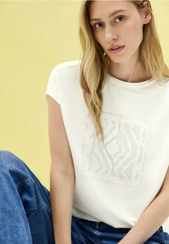 Cecil T-Shirt, aus Baumwolle mit Stretchante günstig online kaufen
