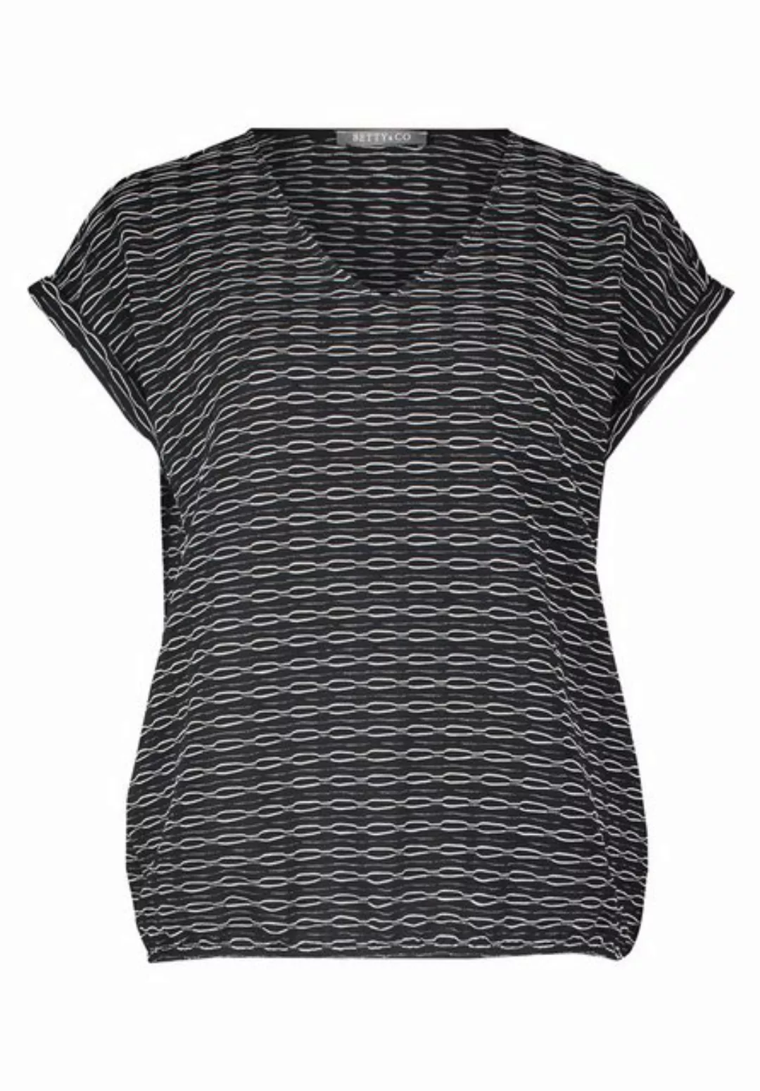 Betty&Co T-Shirt Shirt Kurz 1/2 Arm, Black/Cream günstig online kaufen