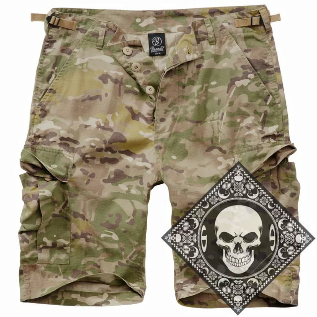 Brandit Cargoshorts Cargo Shorts kurze Hose Ripstop Army mit UD Bandana günstig online kaufen