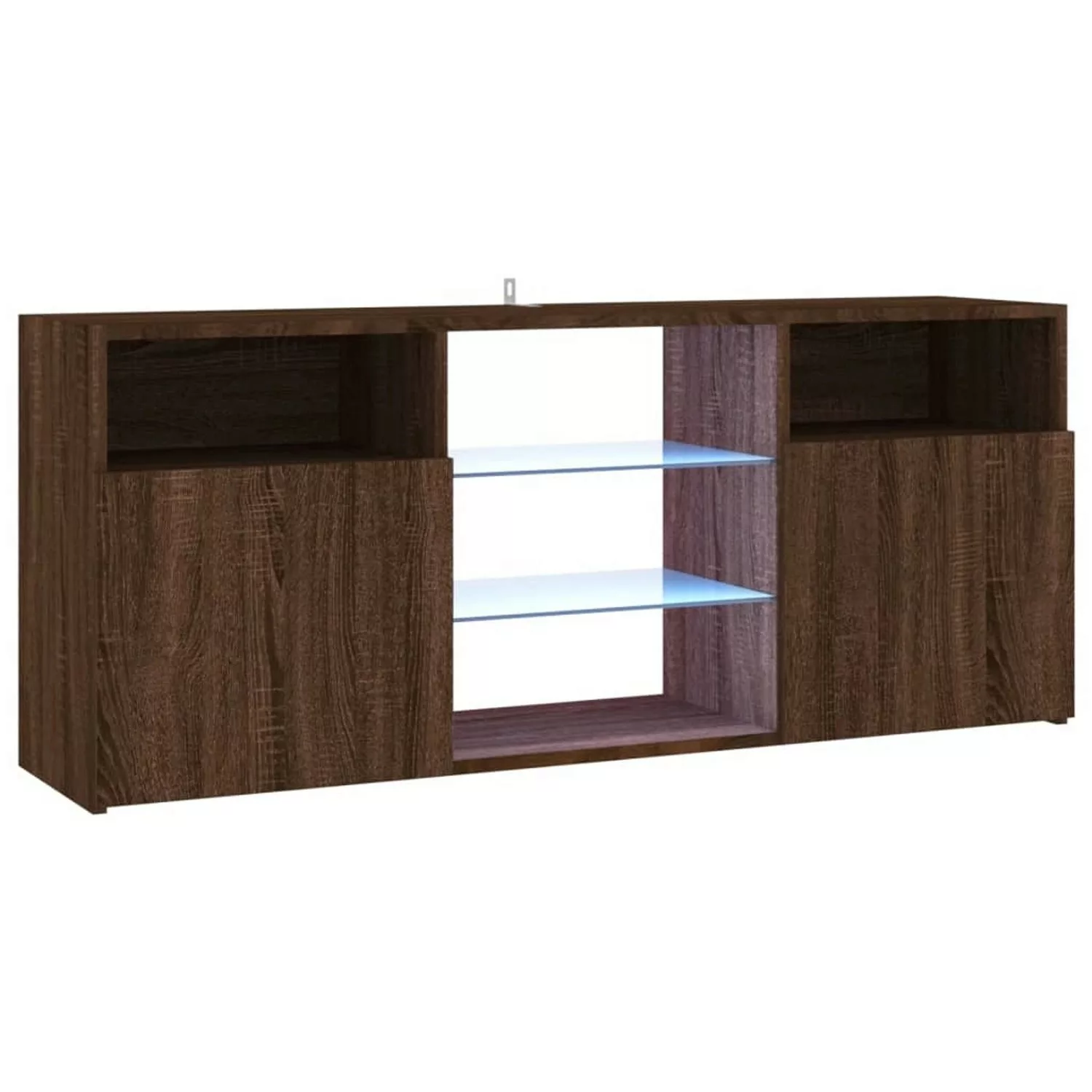 vidaXL TV-Schrank TV-Schrank mit LED Leuchten Braun Eichen-Optik 120x30x50 günstig online kaufen