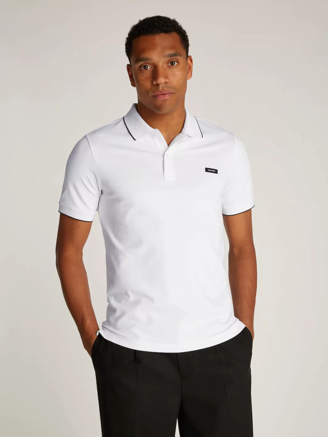 Calvin Klein Poloshirt "STRETCH PIQUE TIPPING POLO" günstig online kaufen