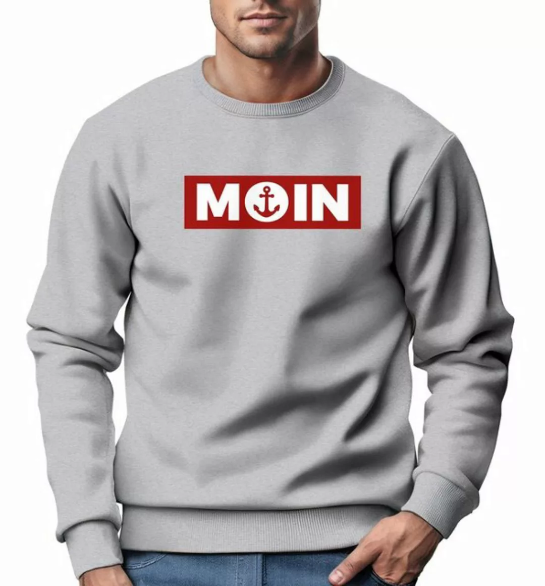 Neverless Sweatshirt Sweatshirt Herren Moin norddeutsch Morgen Anker Rundha günstig online kaufen