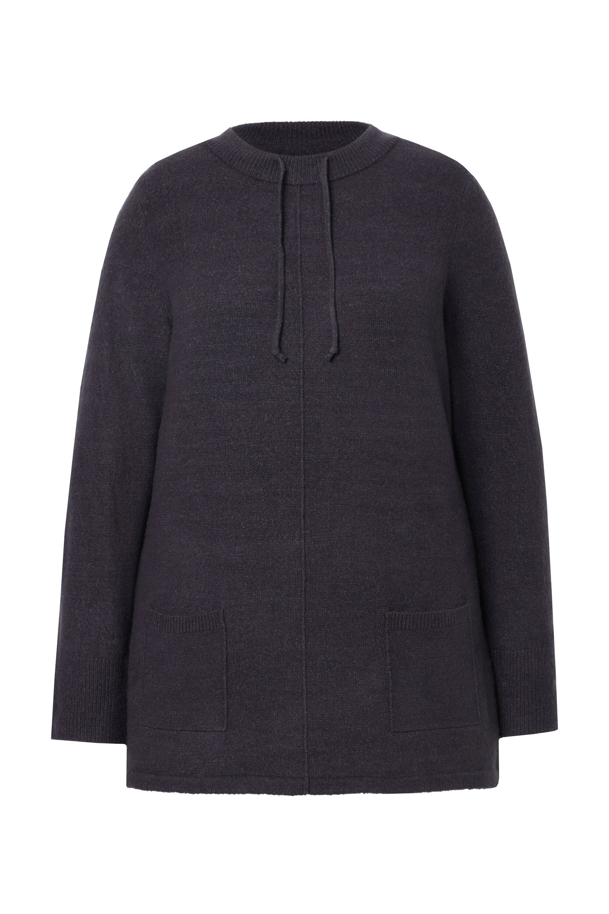 Ulla Popken Strickpullover Pullover Stehkragen Kordel günstig online kaufen