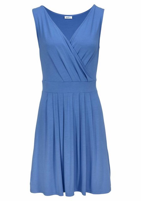 Beachtime Jerseykleid, mit tiefem V-Ausschnitt in Wickeloptik, Sommerkleid, günstig online kaufen