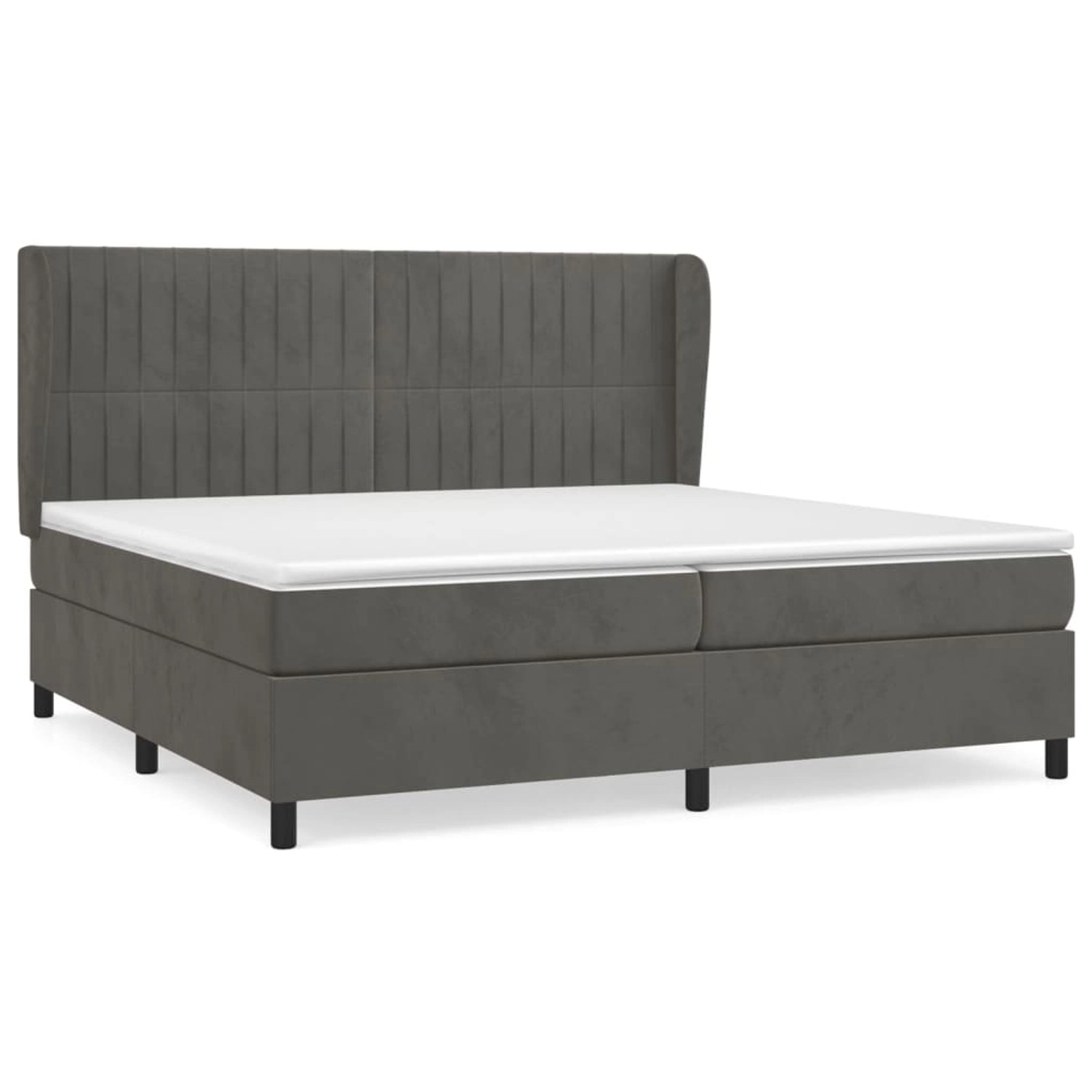 vidaXL Boxspringbett mit Matratze Dunkelgrau 200x200 cm Samt1466550 günstig online kaufen