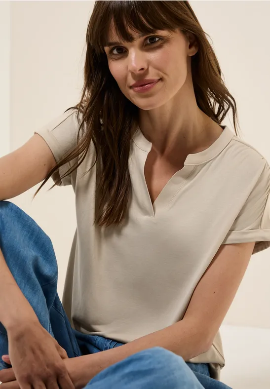 Cecil T-Shirt, aus softem Materialmix günstig online kaufen
