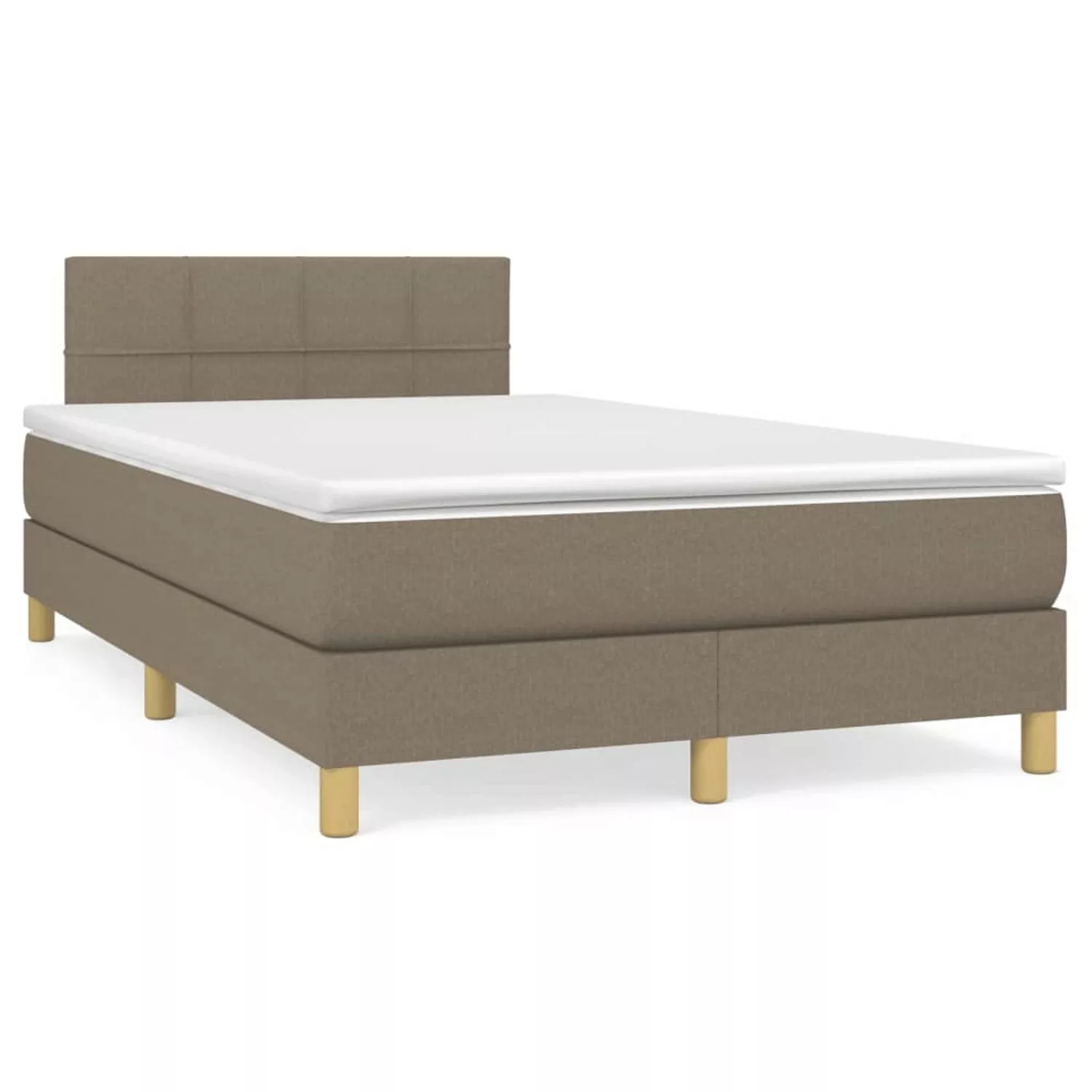 vidaXL Boxspringbett Boxspringbett mit Matratze Taupe 120x200 cm Stoff Bett günstig online kaufen