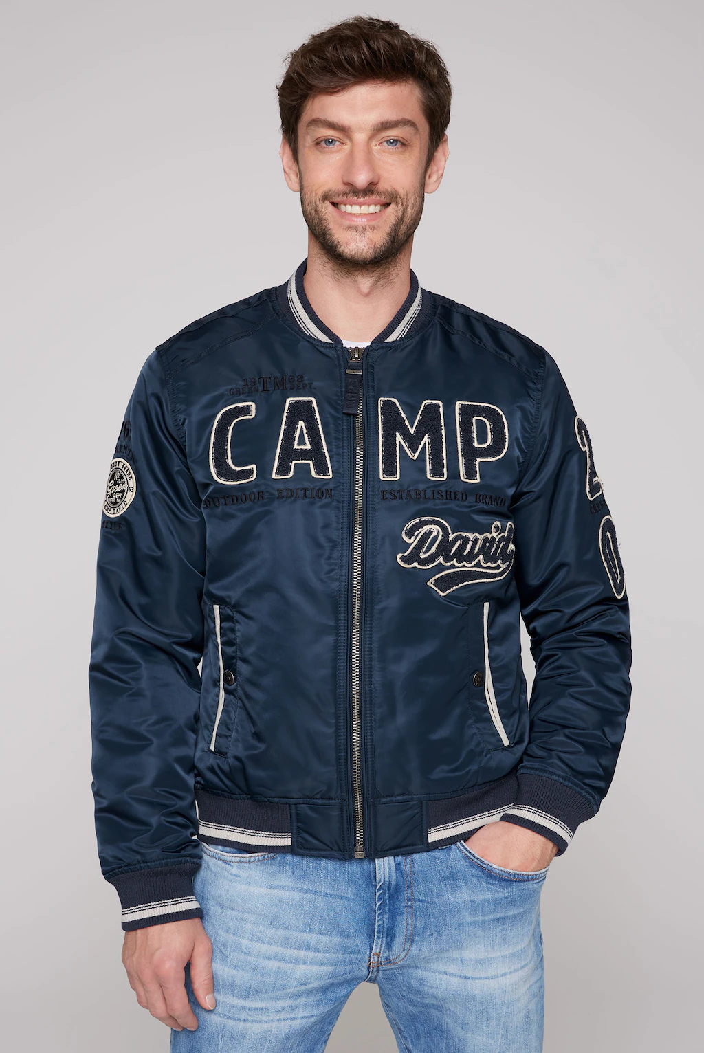 CAMP DAVID Blouson, mit großem Frottee-Logo günstig online kaufen