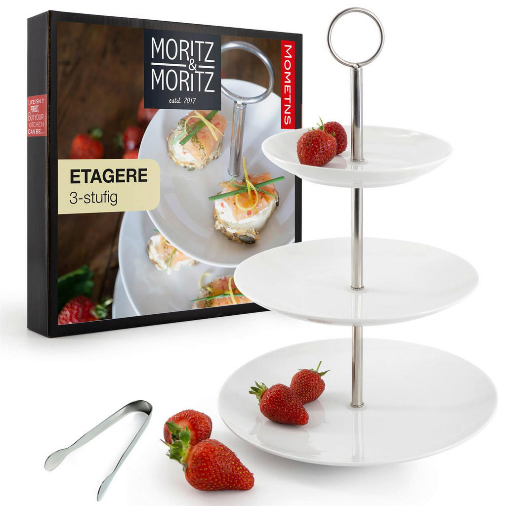 Moritz & Moritz Etagere Basic weiß Porzellan H: ca. 34 cm günstig online kaufen