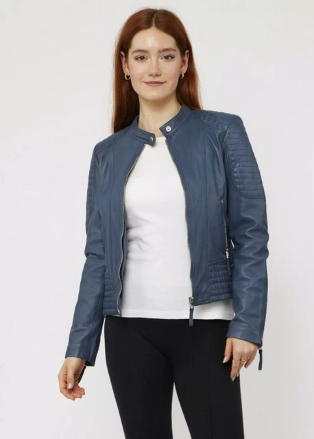 VICCI Germany Lederjacke mit verschließbaren Taschen günstig online kaufen