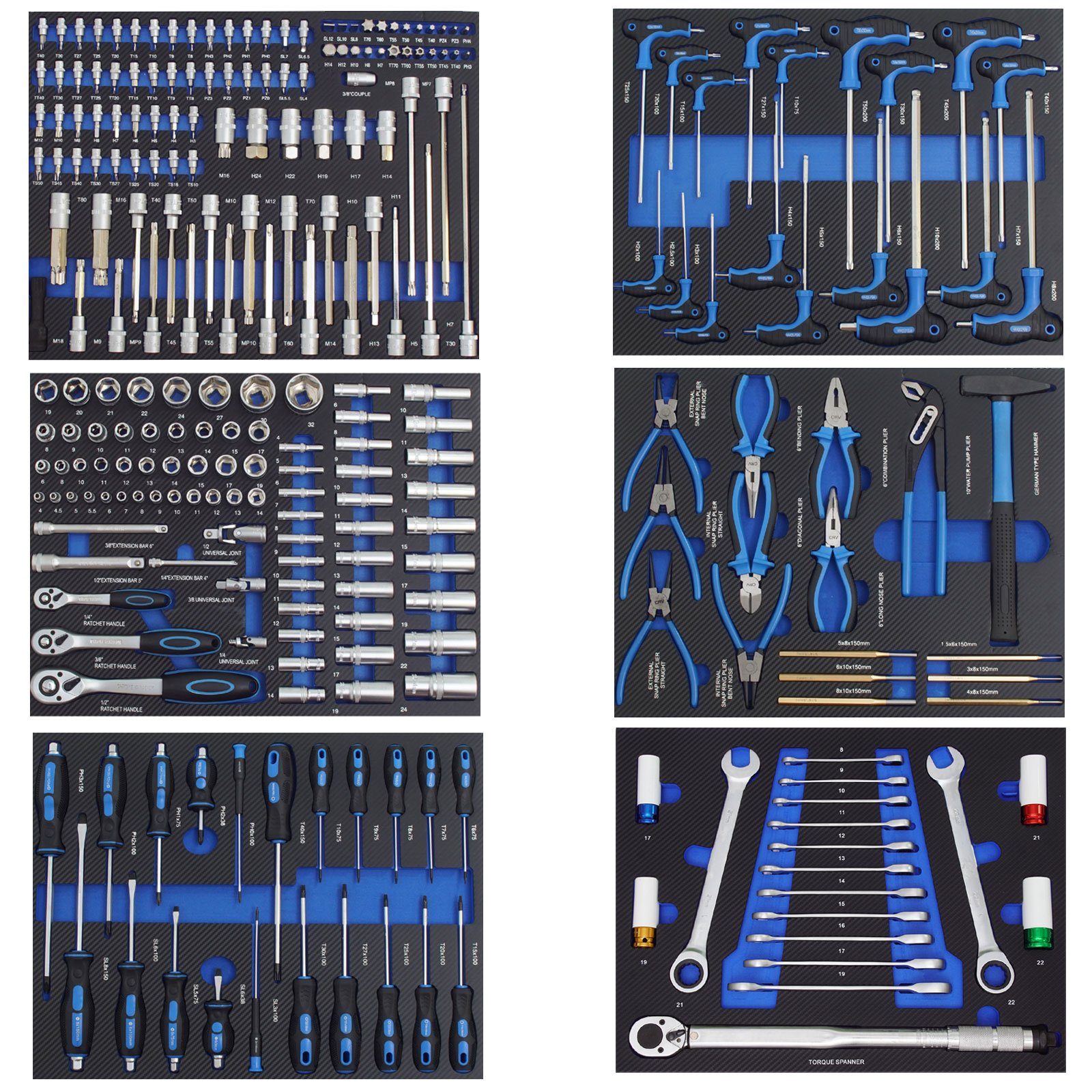 TRUTZHOLM Werkzeugset 6 xWerkstattwageneinlagen 520x400 mm günstig online kaufen