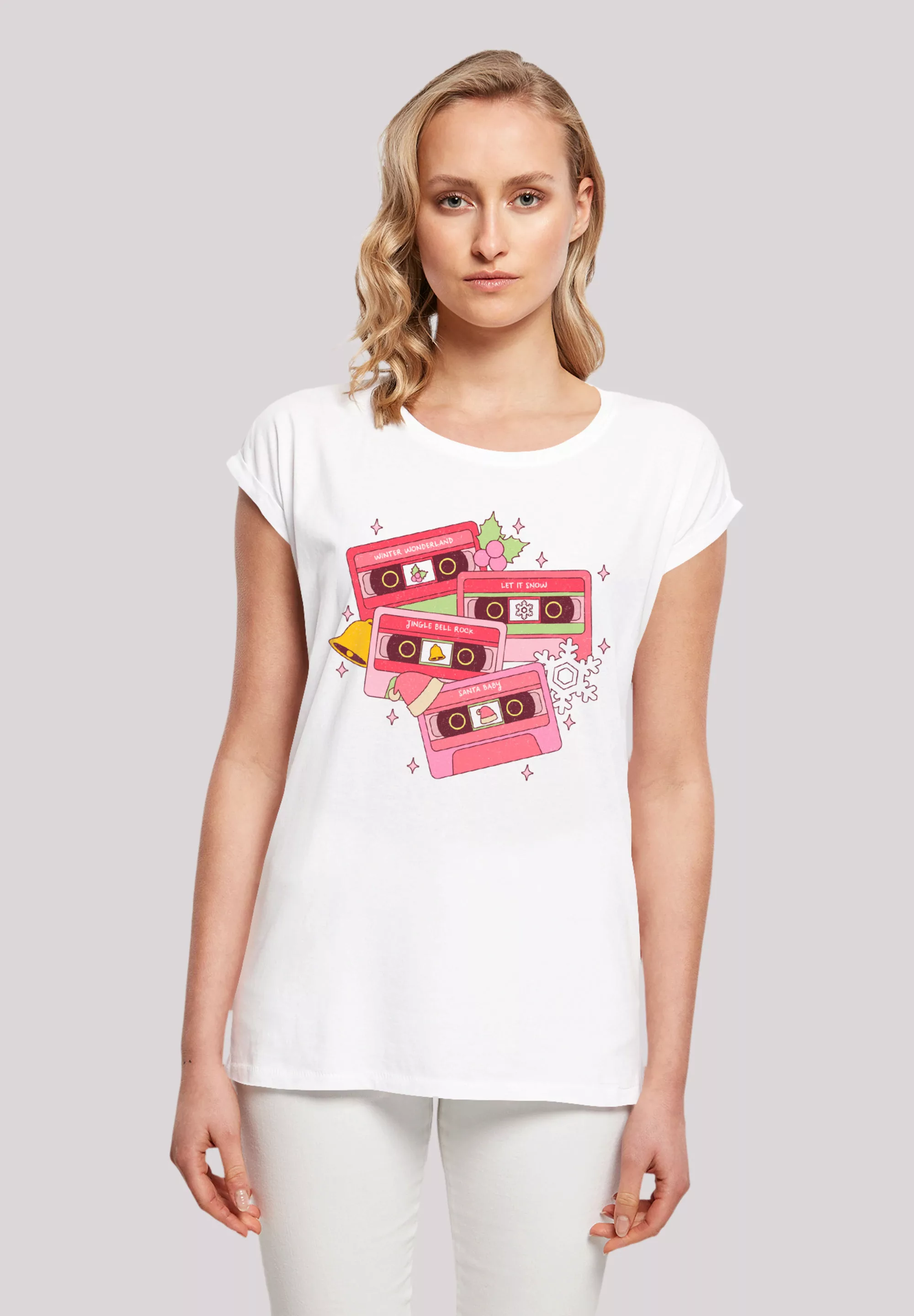 F4NT4STIC T-Shirt "Weihnachten Retro Song Tapes Pink", Premium Qualität, We günstig online kaufen
