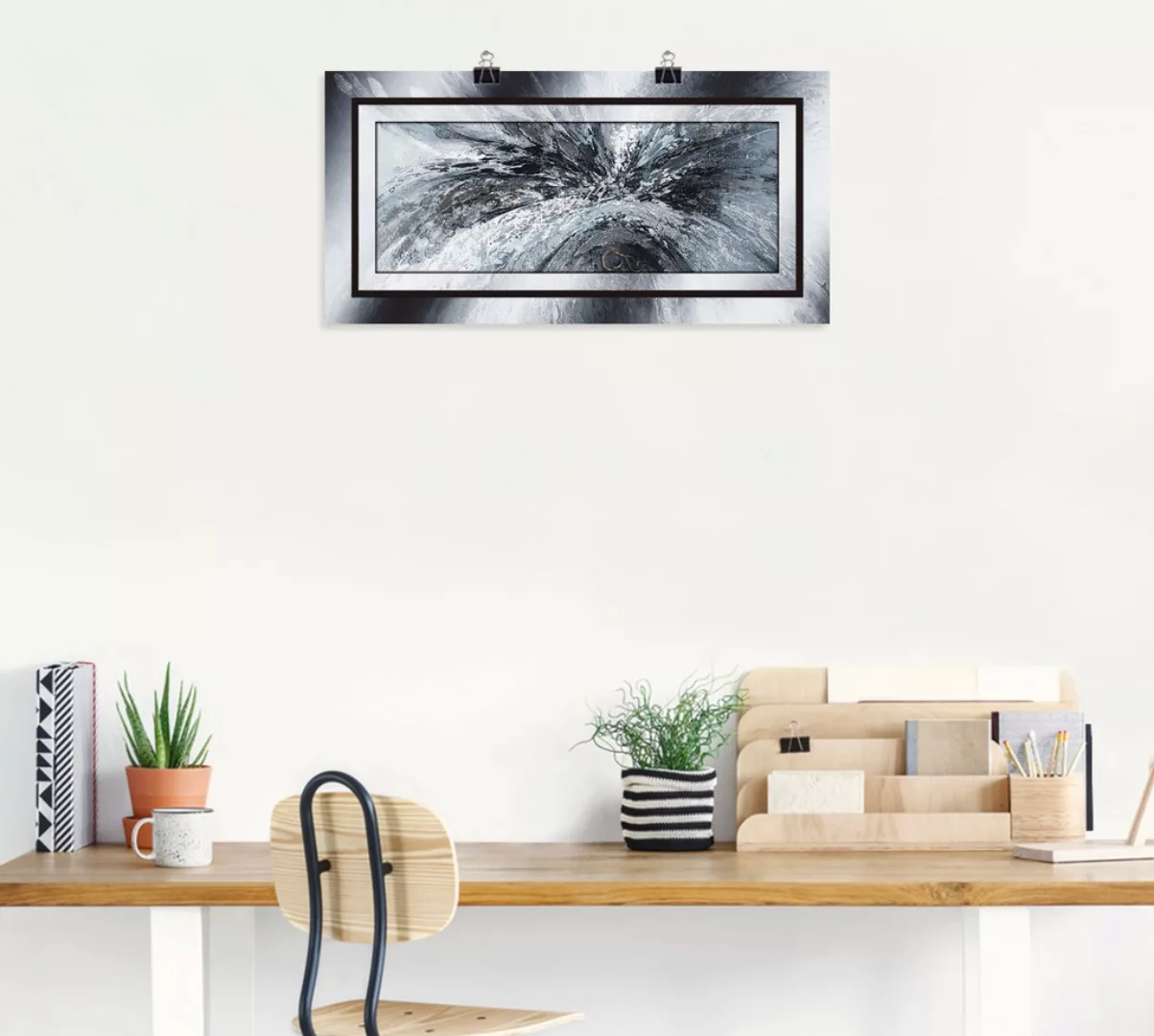 Artland Wandbild "Schwarz - weiß abstrakt 1", Muster, (1 St.) günstig online kaufen