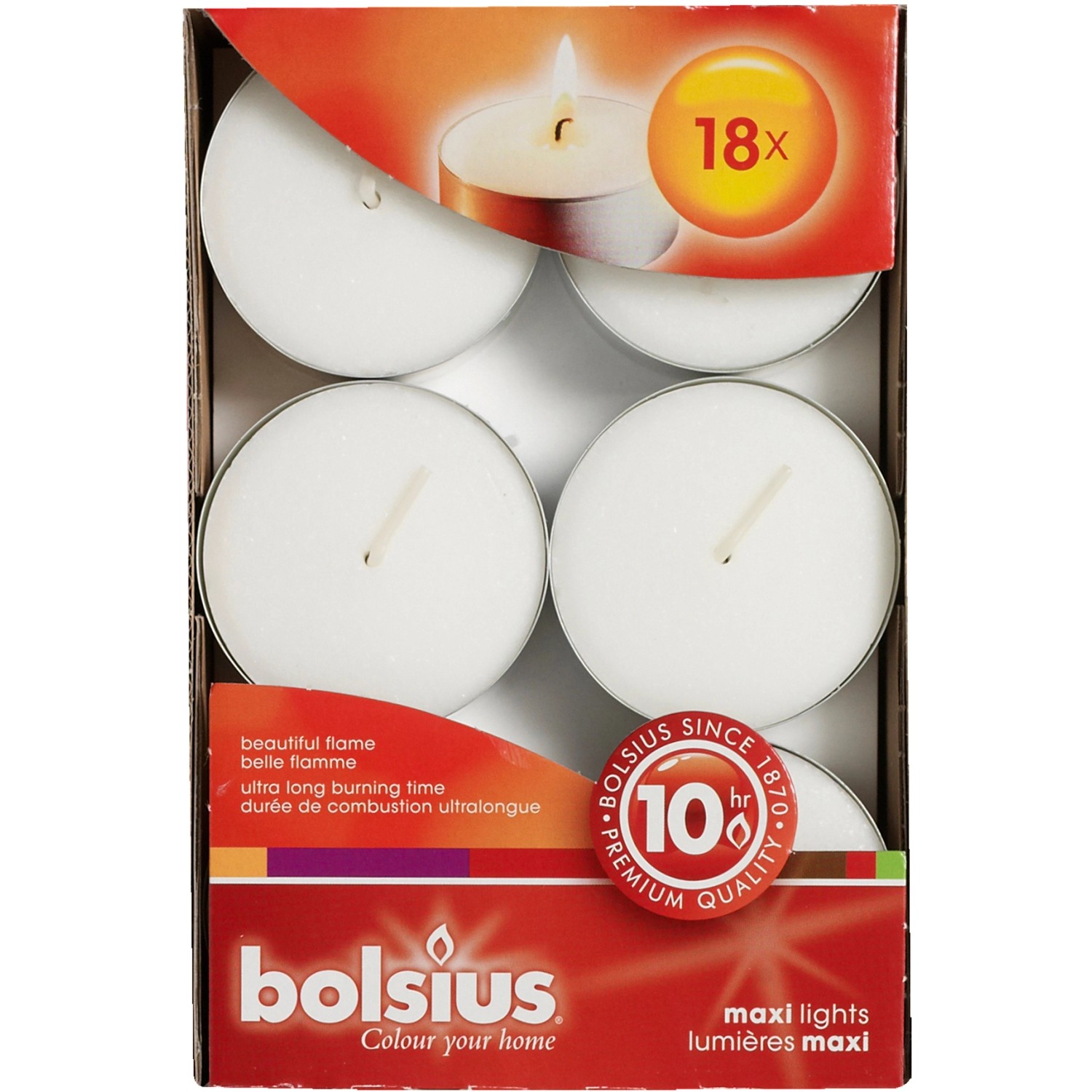 Bolsius Teelichter Maxi Weiß 18 Stück günstig online kaufen