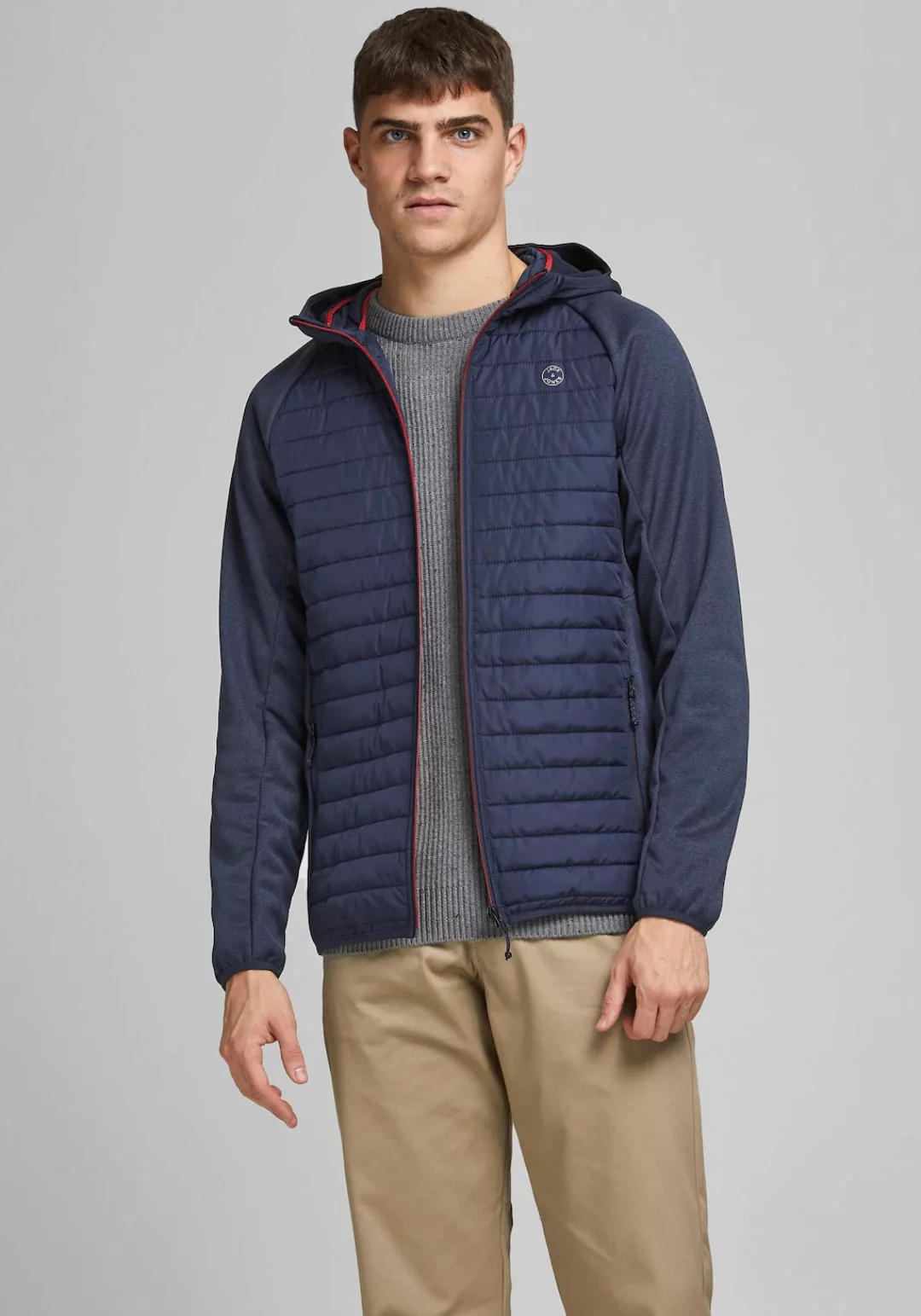 Jack & Jones Blouson Softshell Stepp Jacke mit Kapuze JJEMULTI 6245 in Navy günstig online kaufen