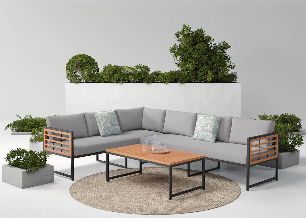 KONIFERA Gartenlounge-Set "Lamia", (Set, 14 tlg., 2x3er Sofa, 1x Tisch 110x günstig online kaufen