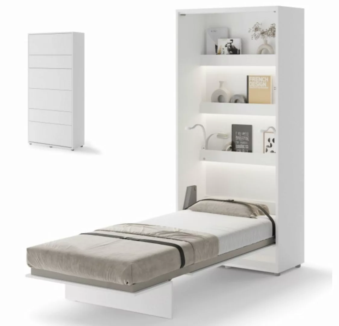 yourhouse24 Schrankbett Bed Concept Wandklappbett Vertikal Gästebett 90/120 günstig online kaufen