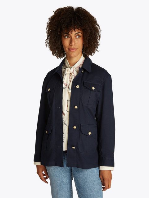 Tommy Hilfiger Outdoorjacke GOLD BUTTON UTILITY JACKET mit goldfarbenem Kno günstig online kaufen