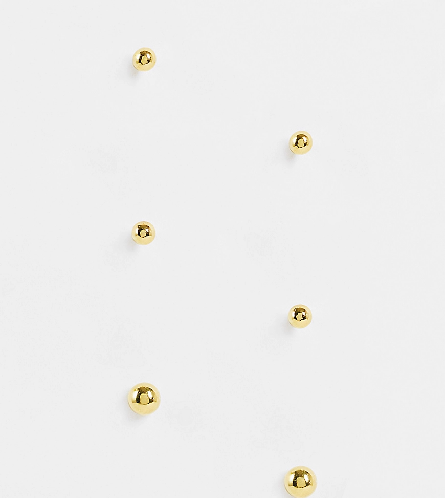 ASOS DESIGN – Set mit 3 vergoldeten Ohrsteckern aus Sterlingsilber-Goldfarb günstig online kaufen