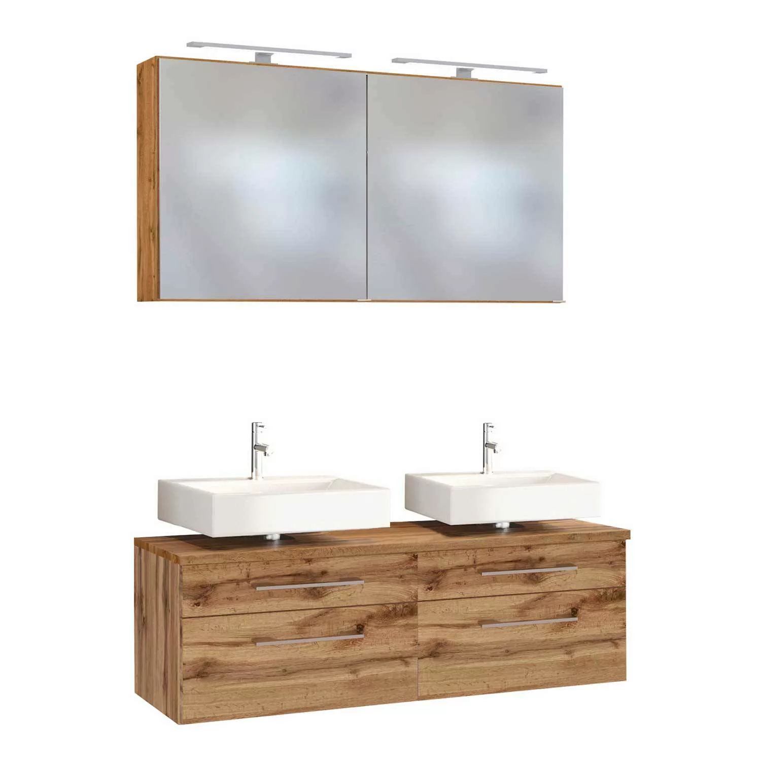 Doppel-Waschplatz 120 cm Set inkl. LED-Spiegelschrank TAREE-03 in wotaneich günstig online kaufen