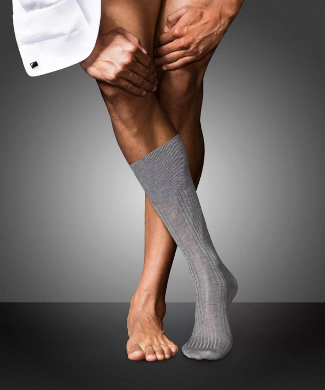 FALKE No. 10 Pure Fil d´Écosse Gentlemen Socken, Herren, 39-40, Grau, Uni, günstig online kaufen