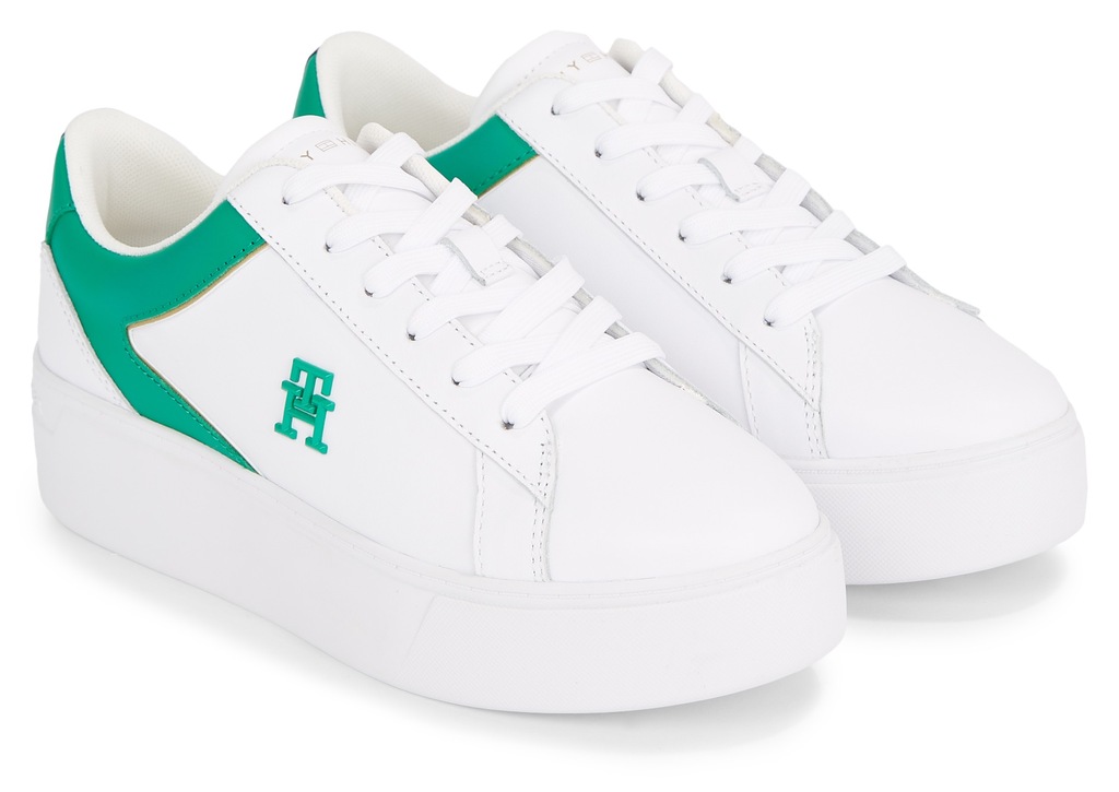 Tommy Hilfiger Plateausneaker "TH PLATFORM COURT SNEAKER", mit Kontrastbesa günstig online kaufen